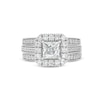 Thumbnail Image 4 of 2 CT. T.W. Princess-Cut Certified Lab-Grown Diamond Cushion-Shaped Frame Bridal Set in 14K White Gold (F/VS2)