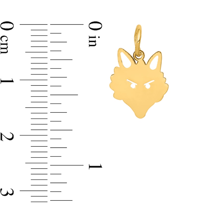 Main Image 2 of Fox Head Cutout Charm in Solid 14K Gold