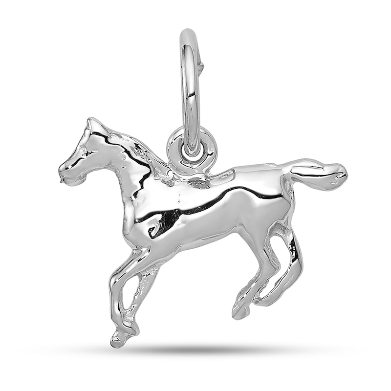 Main Image 1 of Horse Charm in Solid 14K White Gold