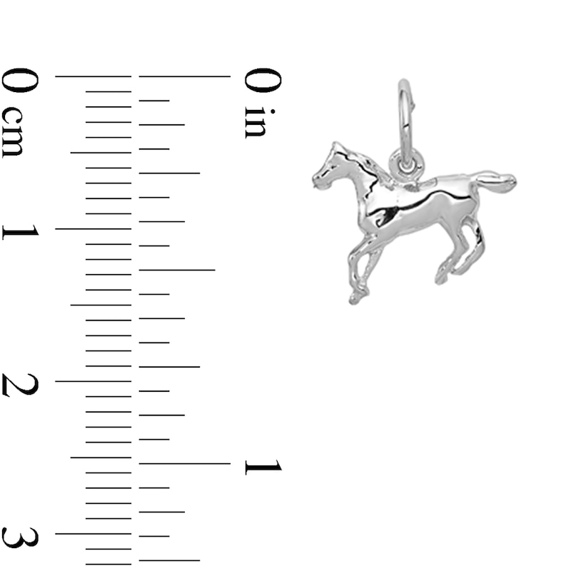 Main Image 2 of Horse Charm in Solid 14K White Gold