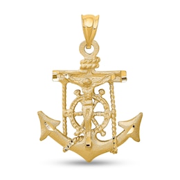 Mariner’s Cross Necklace Charm in Solid 14K Gold