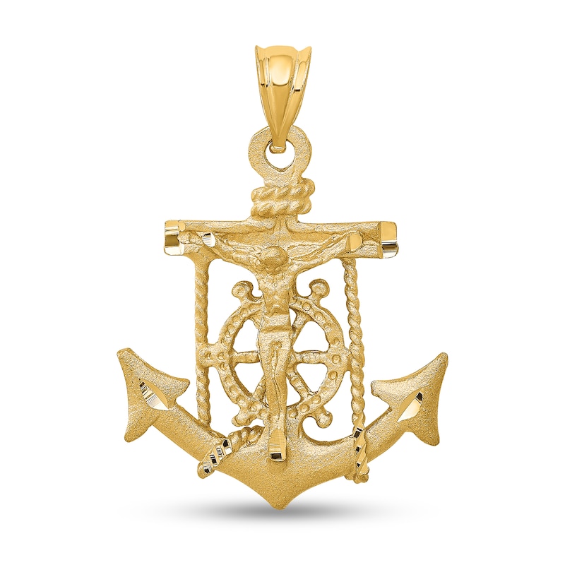 Main Image 1 of Mariner’s Cross Necklace Charm in Solid 14K Gold