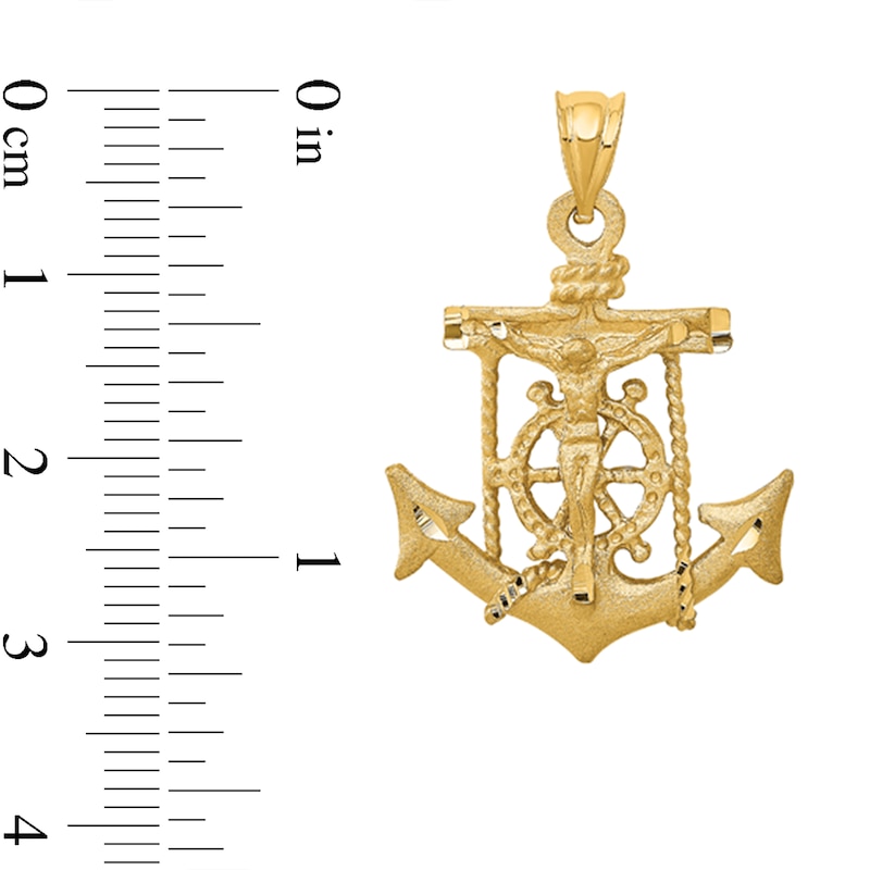 Main Image 2 of Mariner’s Cross Necklace Charm in Solid 14K Gold