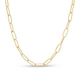 3.65mm Paper Clip Chain Necklace in Hollow 14K Gold - 24”