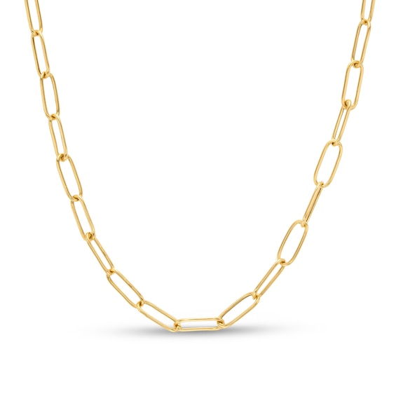 3.65mm Paper Clip Chain Necklace in Hollow 14K Gold - 20â