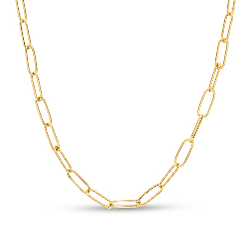 Main Image 1 of 3.65mm Paper Clip Chain Necklace in Hollow 14K Gold - 20”