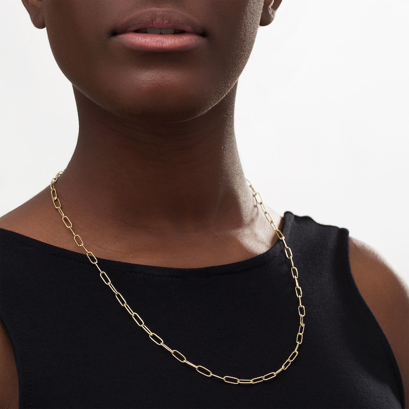 Main Image 2 of 3.65mm Paper Clip Chain Necklace in Hollow 14K Gold - 20”