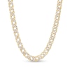 Thumbnail Image 1 of 7.0mm Diamond-Cut Rhombus-Link Curb Chain Necklace in Hollow 14K Two-Tone Gold - 20”