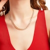 Thumbnail Image 2 of 7.0mm Diamond-Cut Rhombus-Link Curb Chain Necklace in Hollow 14K Two-Tone Gold - 20”