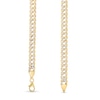 Thumbnail Image 3 of 7.0mm Diamond-Cut Rhombus-Link Curb Chain Necklace in Hollow 14K Two-Tone Gold - 20”