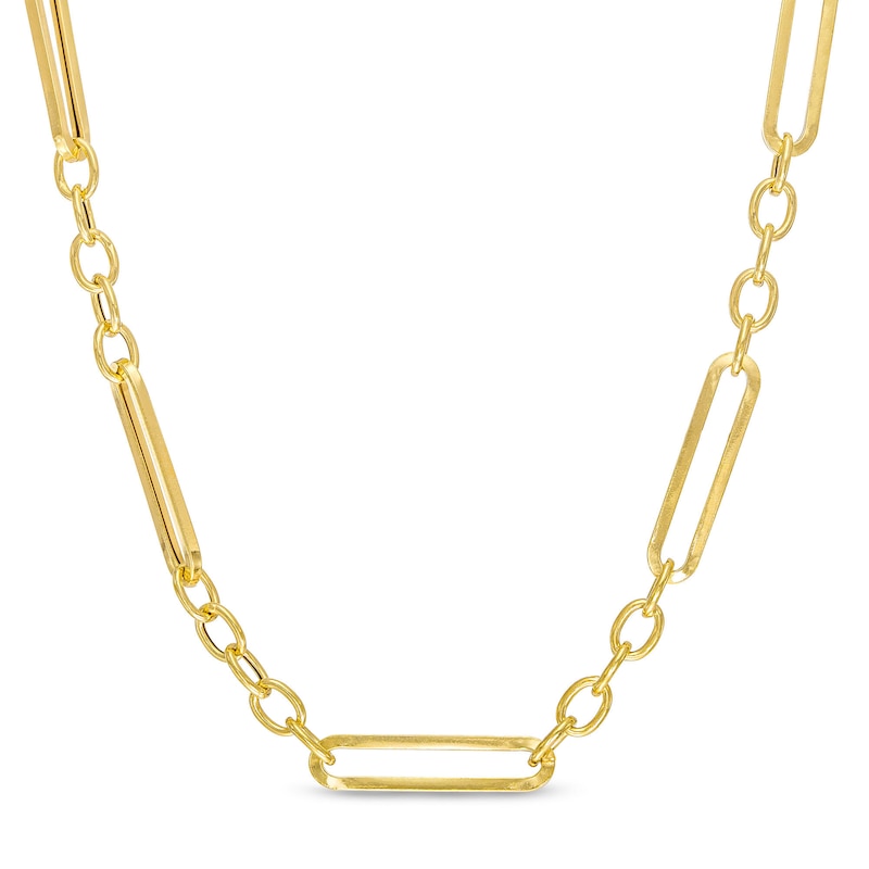 Main Image 1 of 5.9mm Paper Clip and Rolo Chain Alternating Necklace in Hollow 10K Gold - 20”