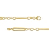 Thumbnail Image 3 of 5.9mm Paper Clip and Rolo Chain Alternating Necklace in Hollow 10K Gold - 20”