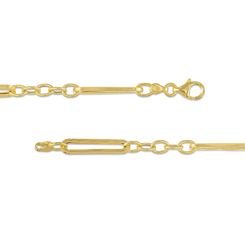 Main Image 3 of 5.9mm Paper Clip and Rolo Chain Alternating Necklace in Hollow 10K Gold - 20”