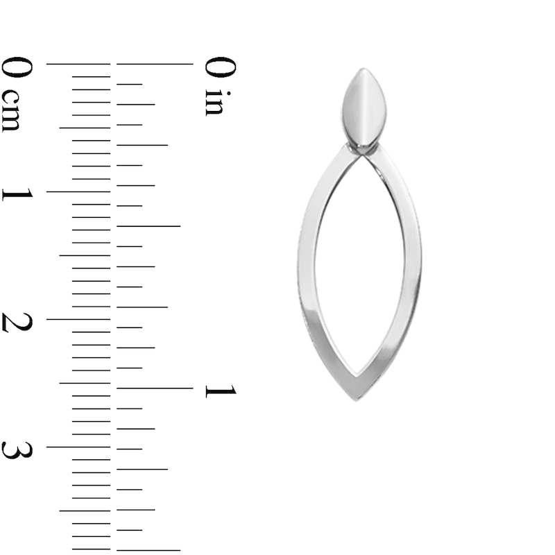 Main Image 2 of Marquise-Shaped Open Drop Earrings in Solid Sterling Silver