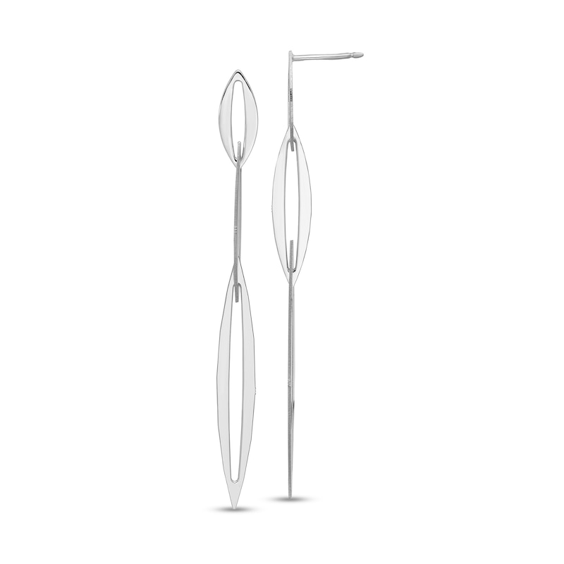 Main Image 1 of Lightweight Graduated Marquise-Shaped Drop Earrings in Sterling Silver