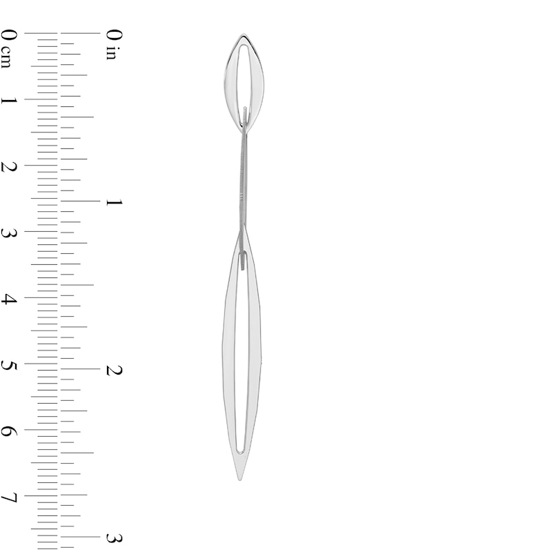 Main Image 2 of Lightweight Graduated Marquise-Shaped Drop Earrings in Sterling Silver