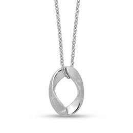 Twist Oval-Link Pendant in Sterling Silver - 17.5”