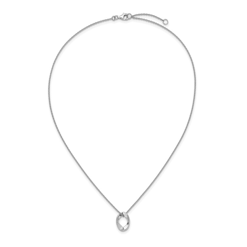 Main Image 2 of Twist Oval-Link Pendant in Sterling Silver - 17.5”