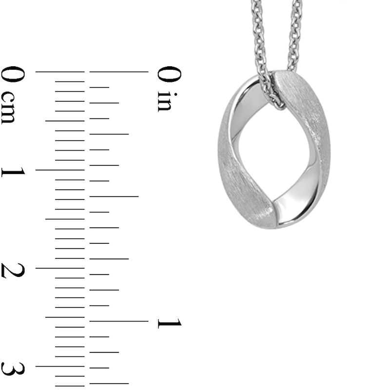Main Image 3 of Twist Oval-Link Pendant in Sterling Silver - 17.5”