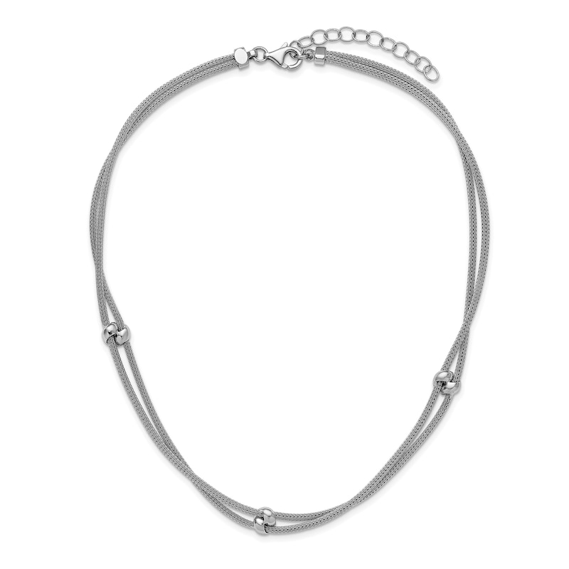 Main Image 2 of Spiga Chain Linked Double Strand Necklace in Sterling Silver - 19.25”