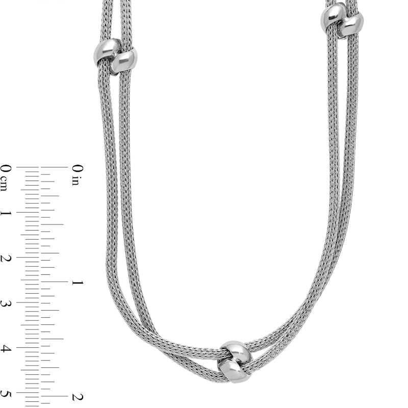 Main Image 3 of Spiga Chain Linked Double Strand Necklace in Sterling Silver - 19.25”