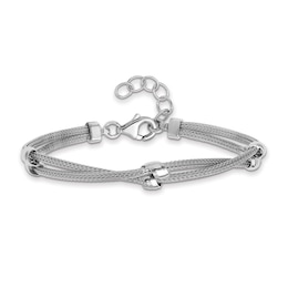 Spiga Linked Double Strand Chain Bracelet in Sterling Silver - 7.5"