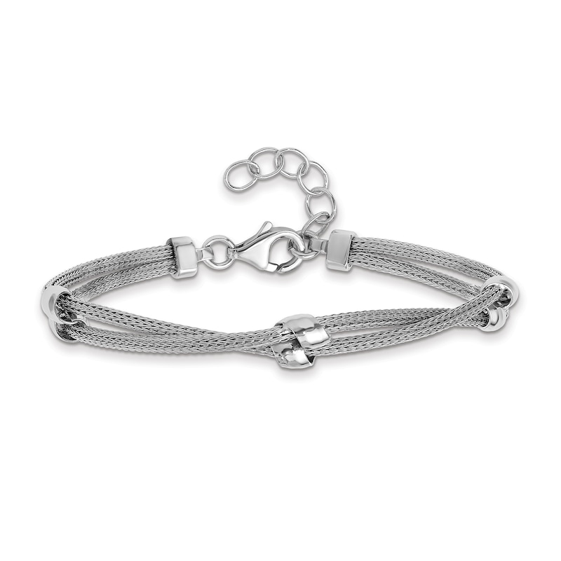 Main Image 1 of Spiga Linked Double Strand Chain Bracelet in Sterling Silver - 7.5"