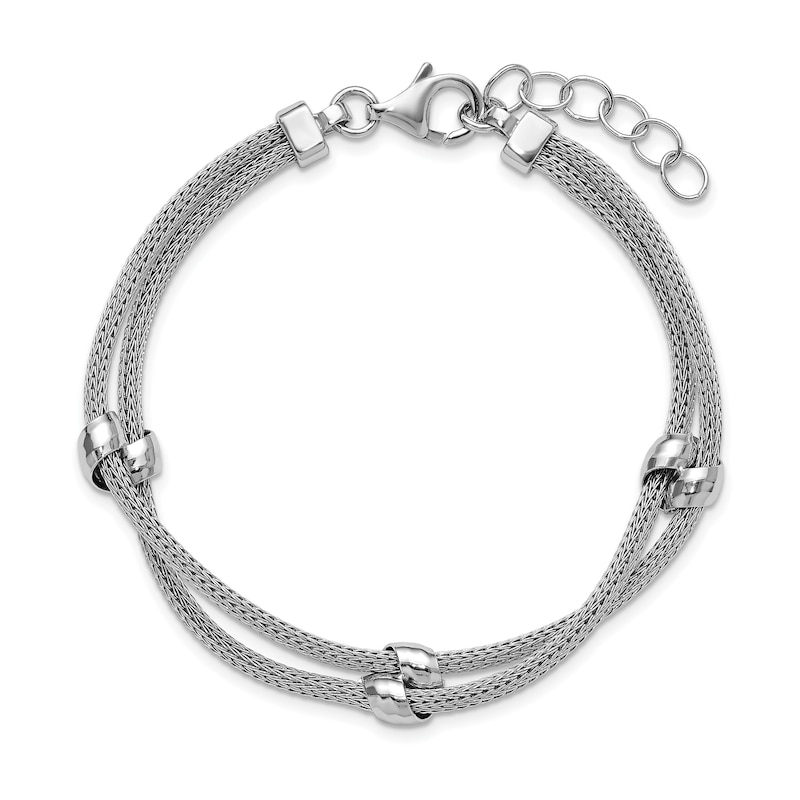 Main Image 3 of Spiga Linked Double Strand Chain Bracelet in Sterling Silver - 7.5"