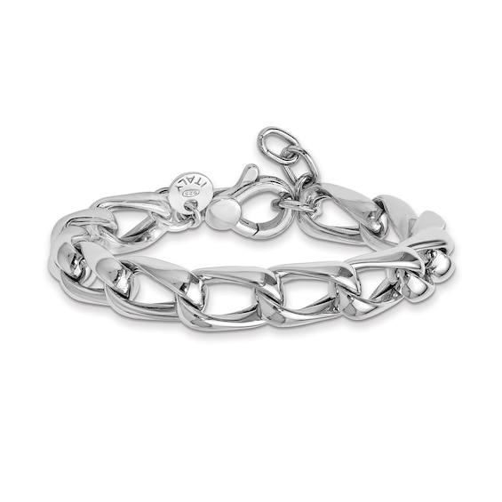 9.5mm Fancy Link Chain Bracelet in Sterling Silver - 7.5â