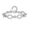 Thumbnail Image 1 of 11.4mm Oval Polished and Textured Link Bracelet in Hollow Sterling Silver - 7.5”