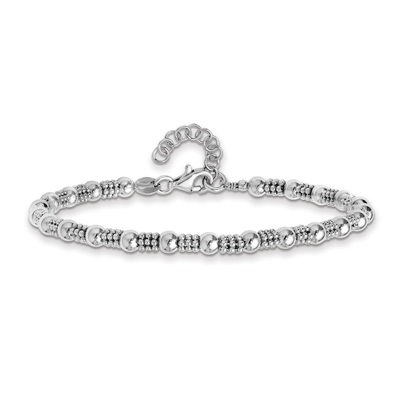 Fancy Beaded Chain Bracelet in Sterling Silver - 8.25â