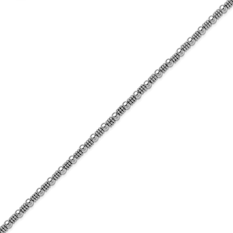 Main Image 2 of Fancy Beaded Chain Bracelet in Sterling Silver - 8.25”