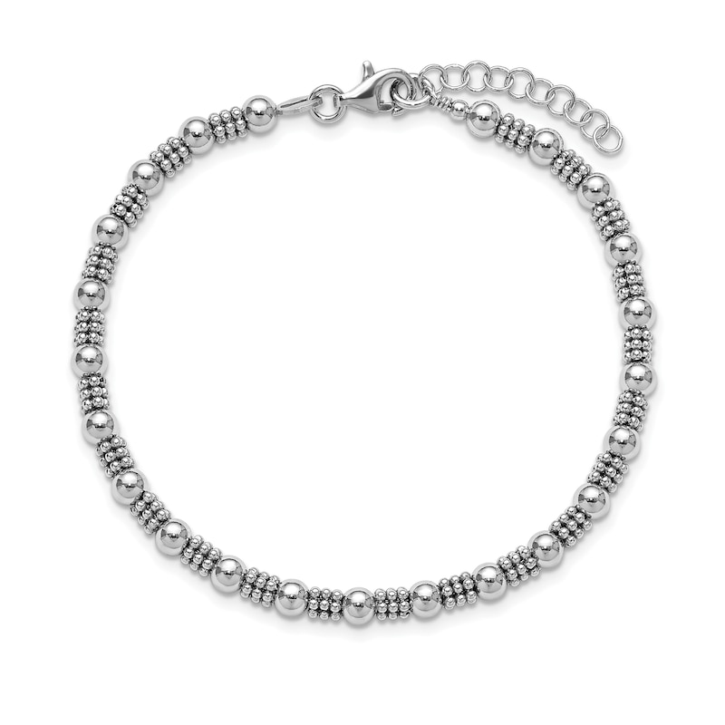 Main Image 3 of Fancy Beaded Chain Bracelet in Sterling Silver - 8.25”