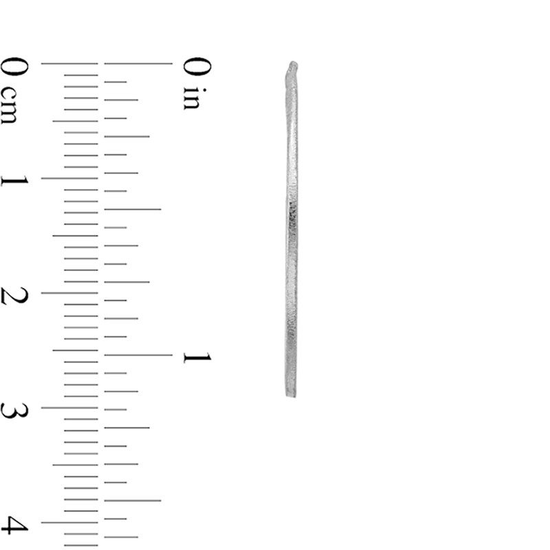Main Image 2 of 28.0mm Multi-Finish Flat Oval J-Hoop Earrings in Sterling Silver