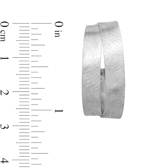 27.0mm Multi-Finish Crossover J-Hoop Earrings in Sterling Silver