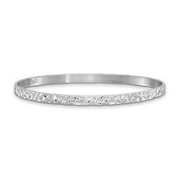 4.5mm Hammered Slip-On Bangle in Sterling Silver