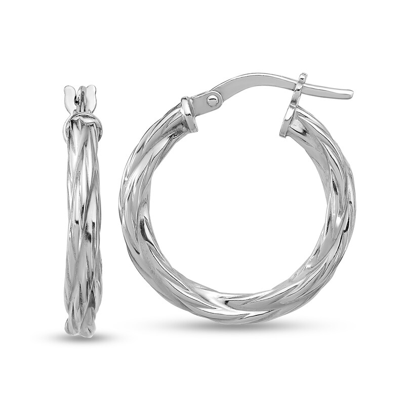 Main Image 1 of 19.75mm Lightweight Twisted Hoop Earrings in Sterling Silver