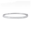 Thumbnail Image 1 of 3/4 CT. T.W. Diamond Border Bangle Bracelet in 10K White Gold - 6.24"