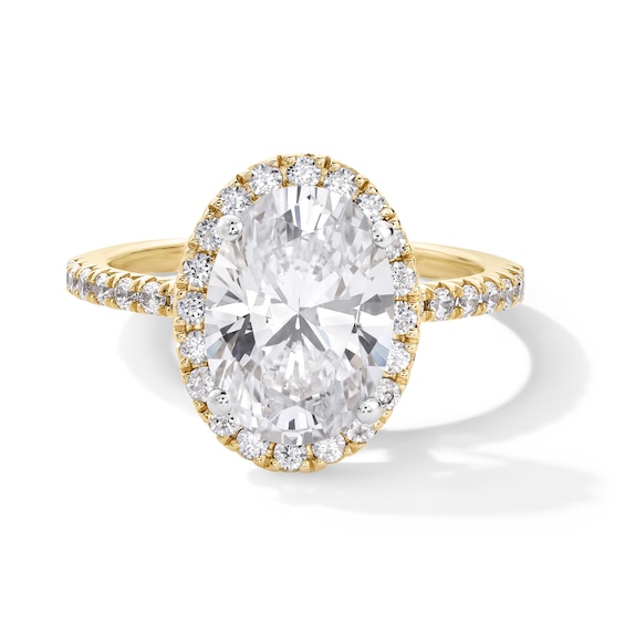 3-1/2 CT. T.w. Oval Certified Lab-Grown Diamond Frame Engagement Ring in 14K Gold (F/Vs2)