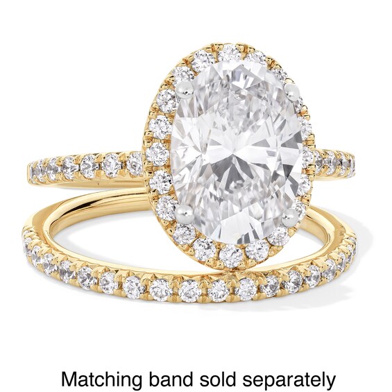 3-1/2 CT. T.w. Oval Certified Lab-Grown Diamond Frame Engagement Ring in 14K Gold (F/Vs2)