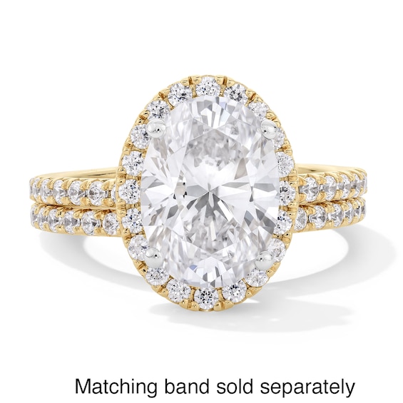 3-1/2 CT. T.w. Oval Certified Lab-Grown Diamond Frame Engagement Ring in 14K Gold (F/Vs2)