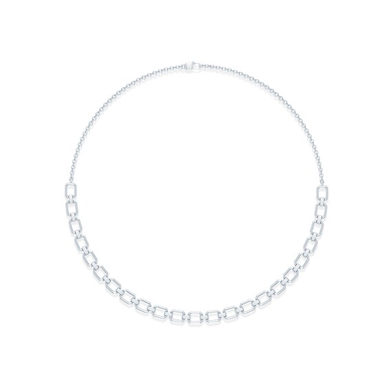 1 CT. T.w. Diamond Cable Link Chain Choker Necklace in 10K White Gold - 14.75â