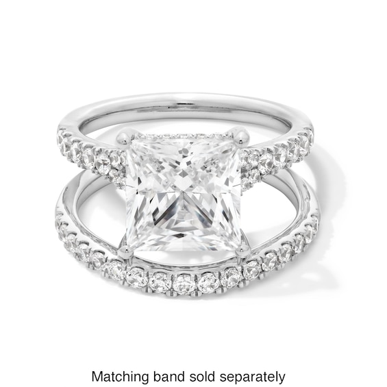 4-1/2 CT. T.w. Princess-Cut Certified Lab-Grown Diamond Split Shank Engagement Ring in 14K White Gold (F/Si2)