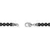 Thumbnail Image 4 of 10.0mm Black Agate Bead Necklace with Skull Beads in Stainless Steel - 24”