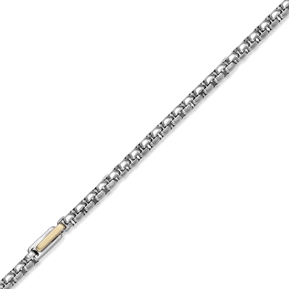 4.5mm Box Chain Necklace in Solid Stainless Steel and Yellow Ion Plate - 22â