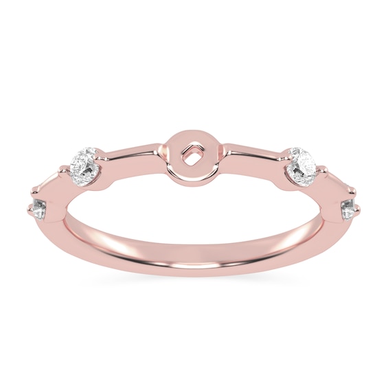 1/4 CT. T.w. Diamond Station Semi Mount in 14K Rose Gold