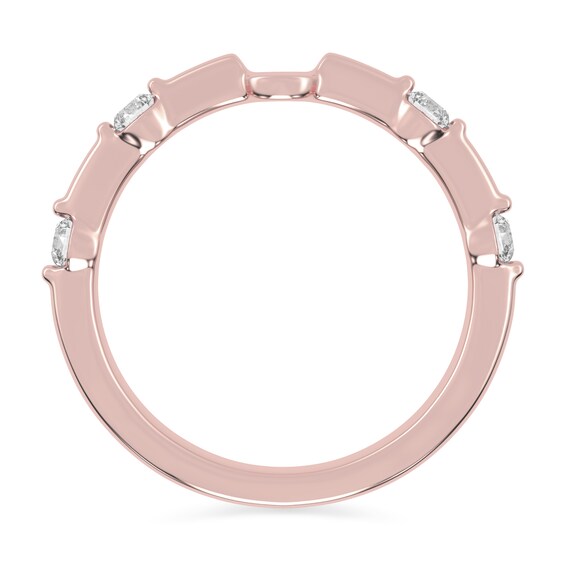 1/4 CT. T.w. Diamond Station Semi Mount in 14K Rose Gold