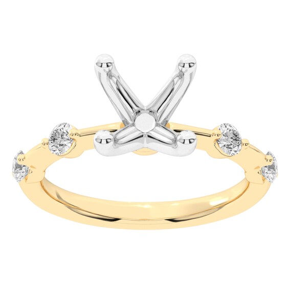 1/4 CT. T.w. Diamond Station Semi Mount in 14K Gold