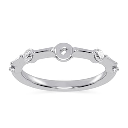 1/4 CT. T.W. Diamond Station Semi Mount in 14K White Gold