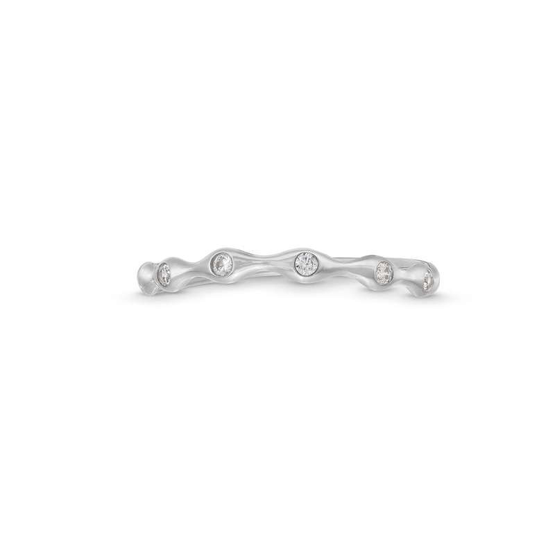 Main Image 4 of 1/20 CT. T.W. Diamond Five Stone Scallop Stackable Anniversary Band in 10K White Gold